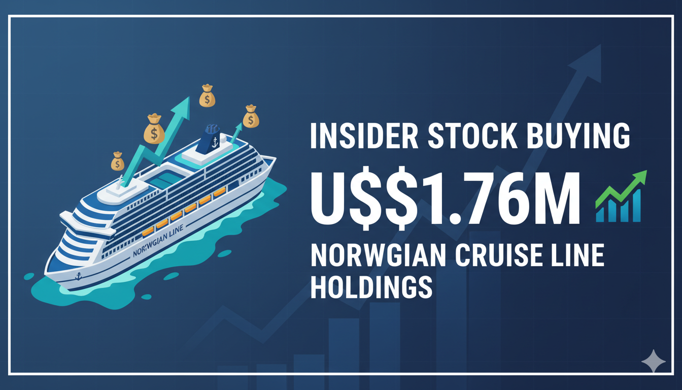 Graph showing upward trend in stock purchases with cruise ship in background
