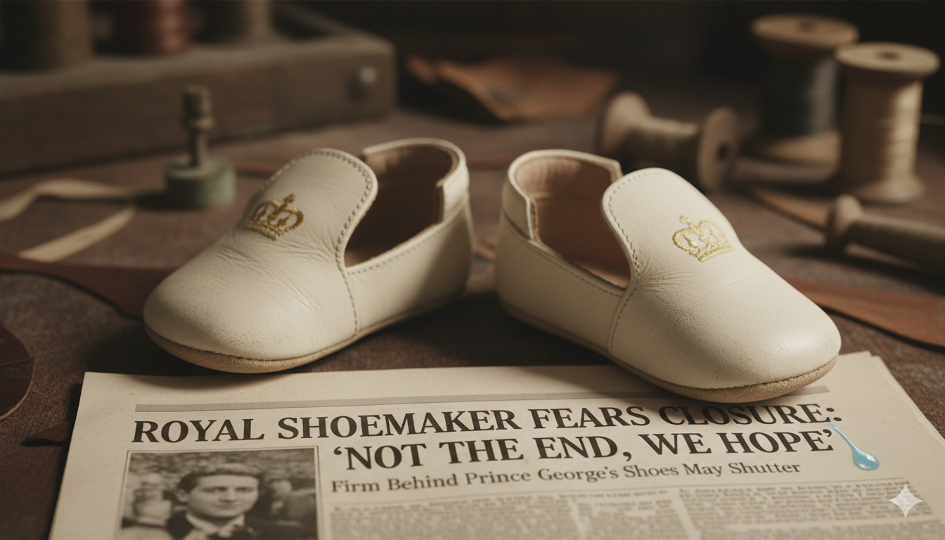 A pair of soft leather baby shoes handcrafted by Early Days, symbolizing British heritage.