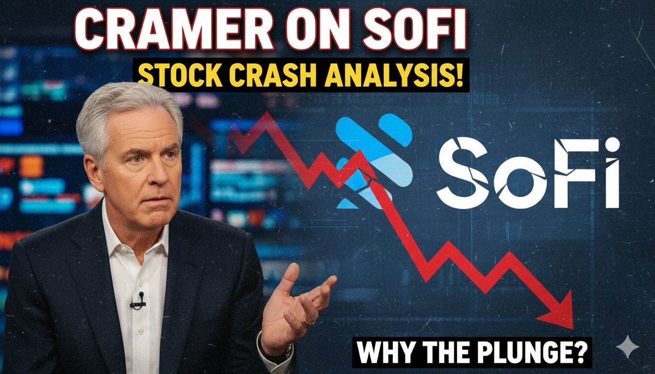 Jim Cramer discussing SoFi Technologies stock performance on CNBC amid recent price decline
