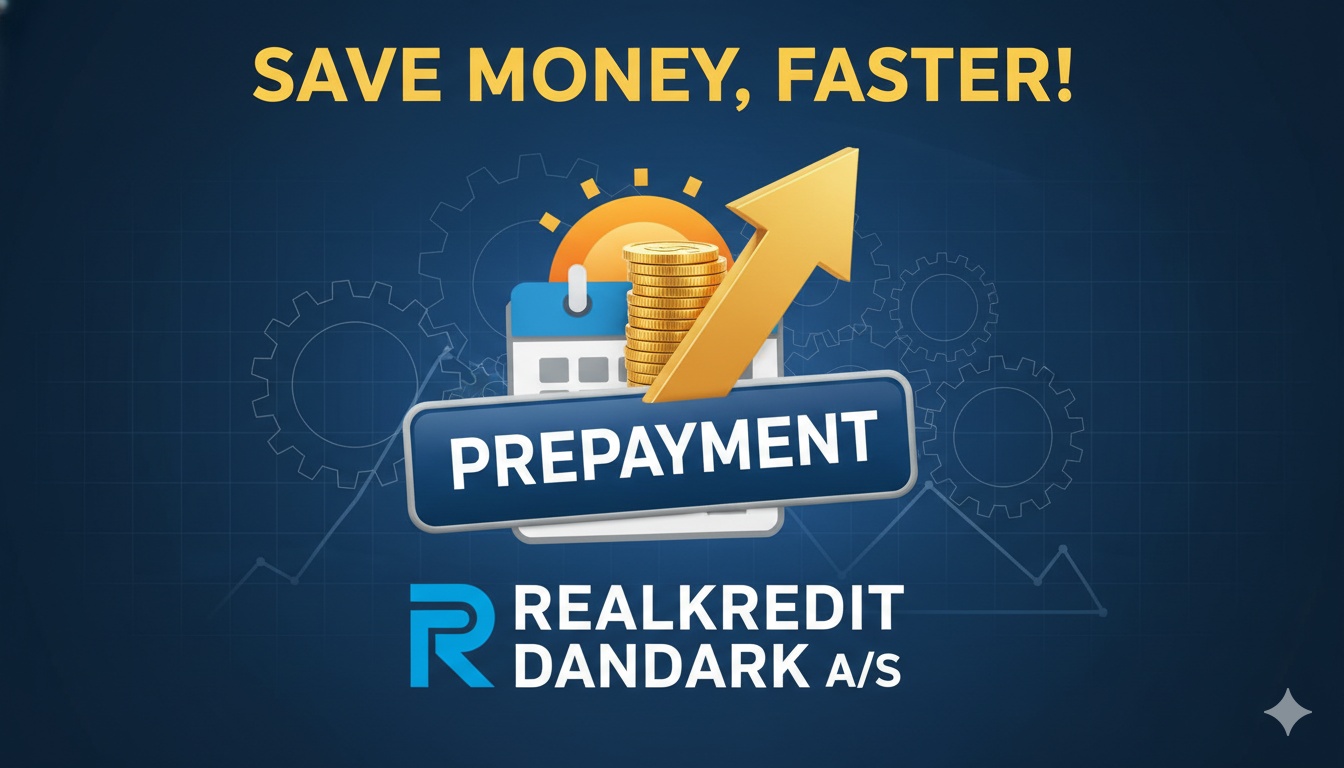 Graph illustrating stable prepayment trends in Realkredit Danmark's mortgage portfolio amid declining interest rates.
