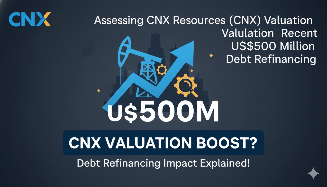 Alt Text for featured image : CNX Resources stock chart showing price movement after $500 million debt refinancing announcement, NYSE ticker CNX