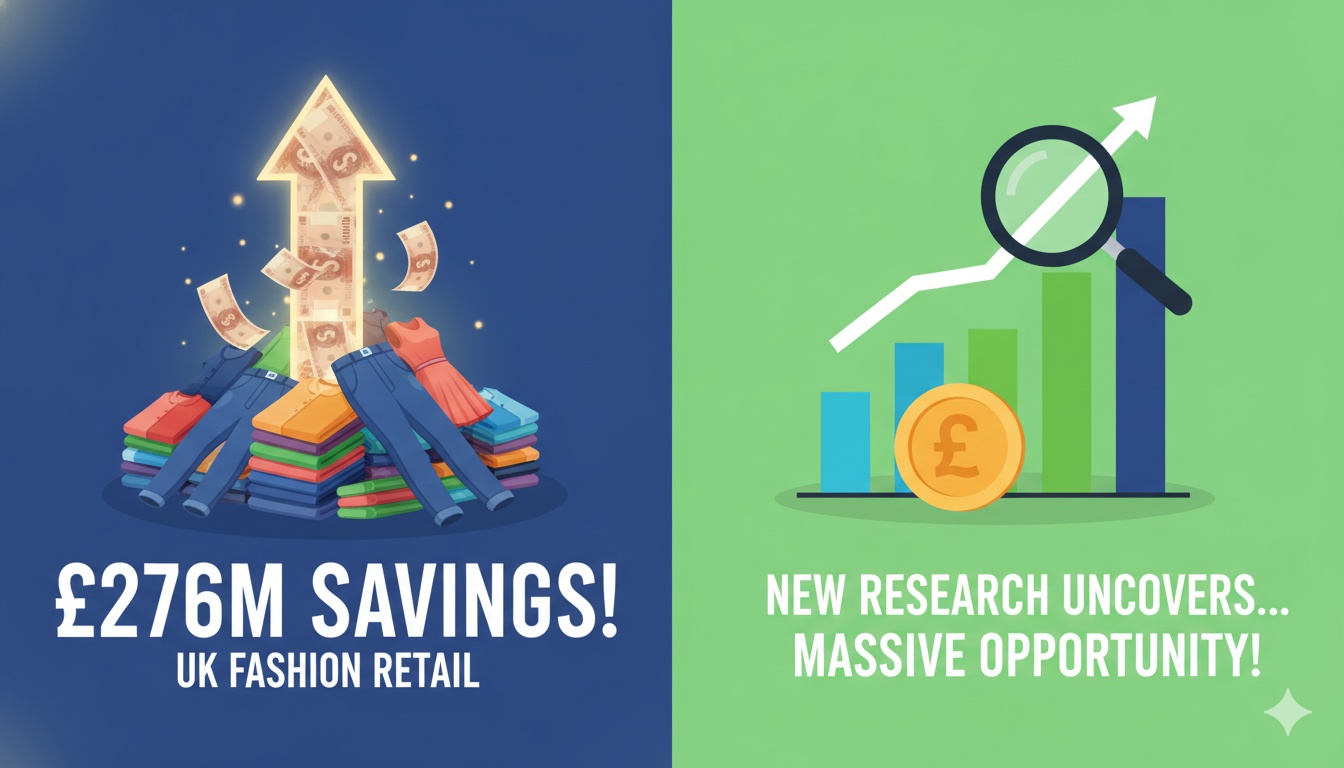 Modern UK fashion retail store interior showing clothing racks, point-of-sale displays, and packaging materials representing GNFR categories