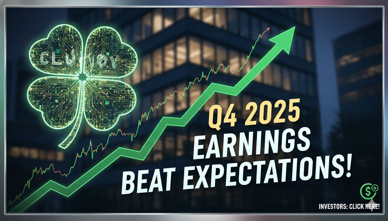 Stock chart and financial data overlay for Clover Health Investments (CLOV) Q4 2025 earnings release